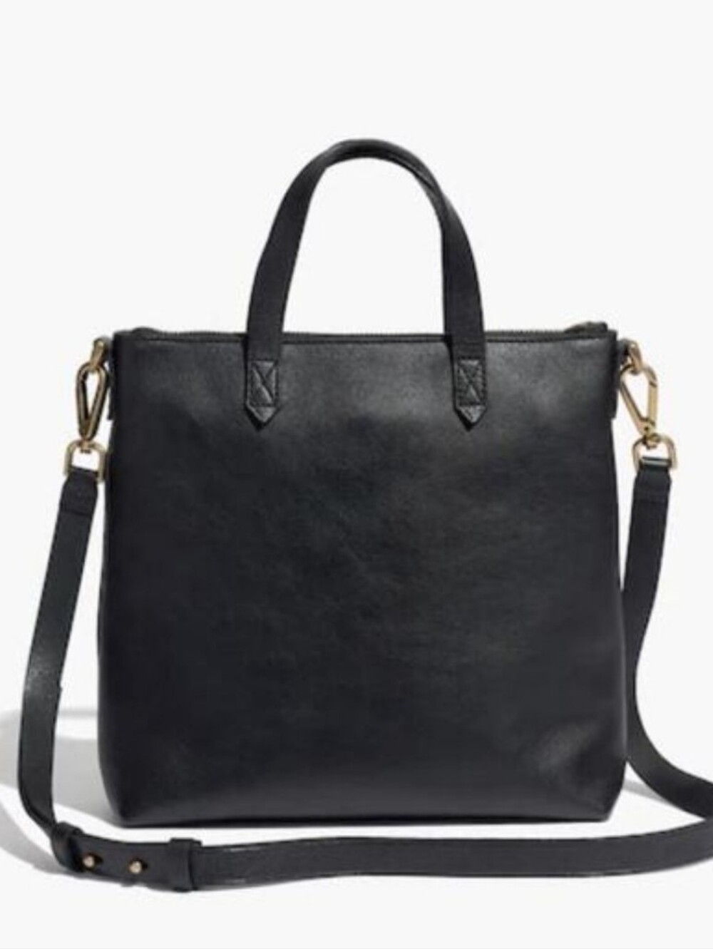 MADEWELL Zip-Top The Transport Crossbody Bag in Black Leather